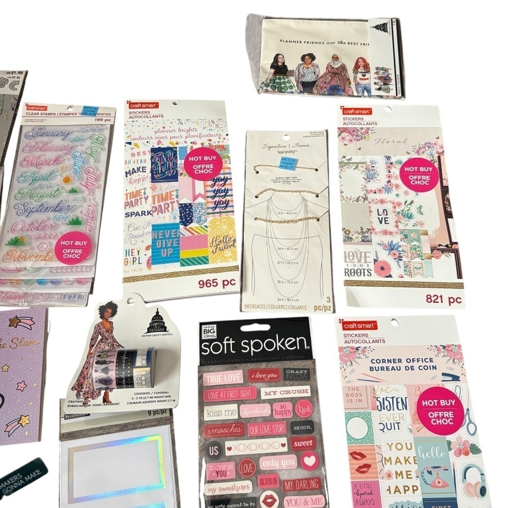 Assorted Craft Sticker Set Bundle NEW Balloons Sewing Needles  Keychain - Picture 2 of 4